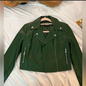 Express Green Leather Jacket